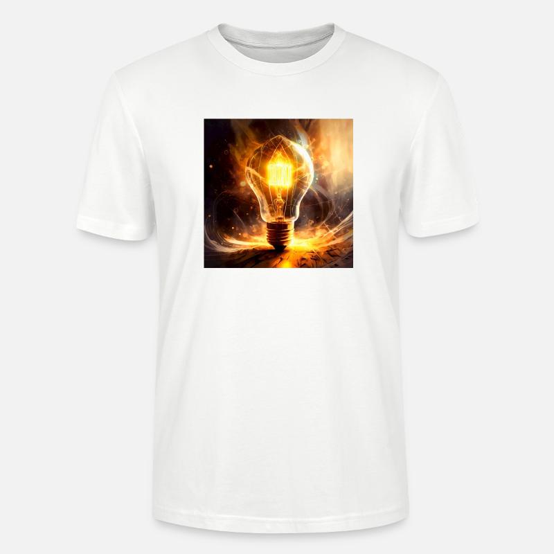 Firefly im Glühlampendesign - Stanley/Stella Unisex Bio-T-Shirt CRAFTER - Weiß