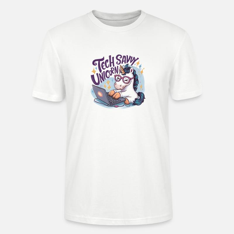 TECHNISCH VERSIERTES EINHORN - Stanley/Stella Unisex Bio-T-Shirt CRAFTER - Weiß