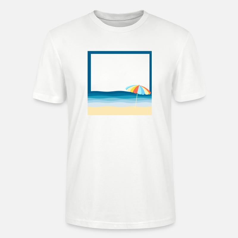 Sommerstrand mit Sonnenschirm - Stanley/Stella Unisex Bio-T-Shirt CRAFTER - Weiß