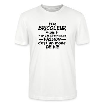 BRICOLEUR - T-shirt bio CRAFTER Stanley Stella Unisexe - blanc - Devant - Alina (178cm) & Michal (187cm)