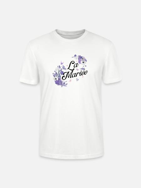 Die lila Blumenbraut - Stanley/Stella Unisex Bio-T-Shirt CRAFTER - Weiß