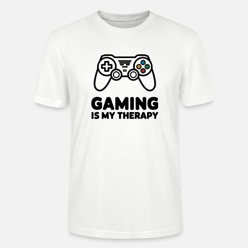 Gaming is my Therapy – Minimalistischer Controller - Stanley/Stella Unisex Bio-T-Shirt CRAFTER - Weiß