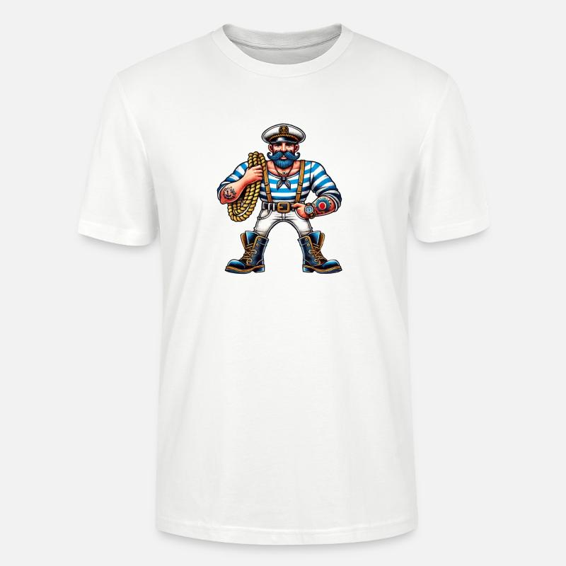 Matrose Seemann Comic - Stanley/Stella Unisex Bio-T-Shirt CRAFTER - Weiß