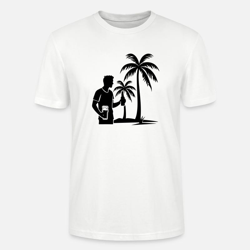 Palmiers Vacancier Île Icône - T-shirt bio CRAFTER Stanley Stella Unisexe - blanc
