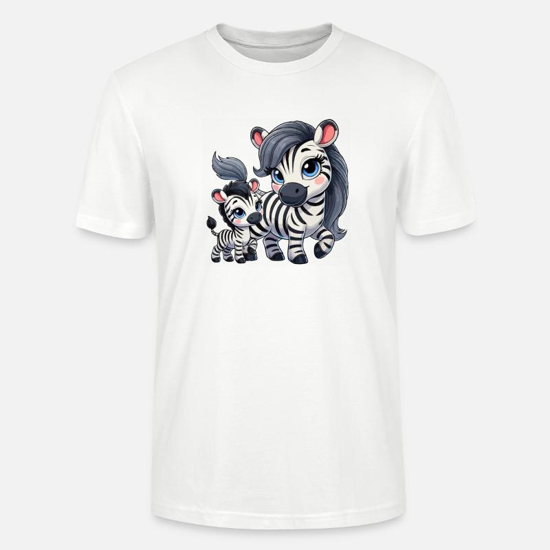 Zebra-Mutter mit Kind - Stanley/Stella Unisex Bio-T-Shirt CRAFTER - Weiß