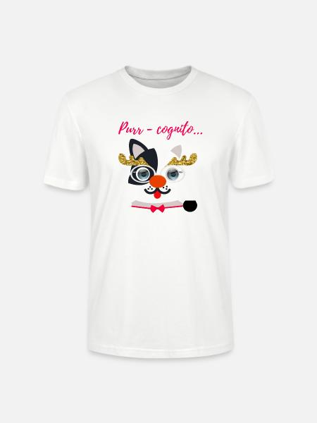 This mysterious blue-eyed cat. - Stanley/Stella CRAFTER Unisex Organic T-Shirt - white