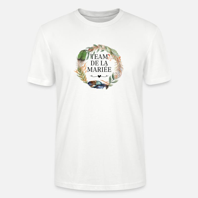 Brautteam Krone Boho-Blumen - Stanley/Stella Unisex Bio-T-Shirt CRAFTER - Weiß