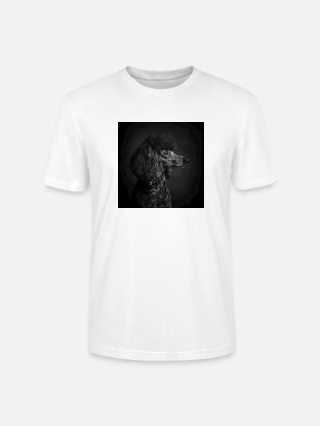 Black Animals - Black Poodle - Stanley/Stella CRAFTER Unisex Organic T-Shirt - white