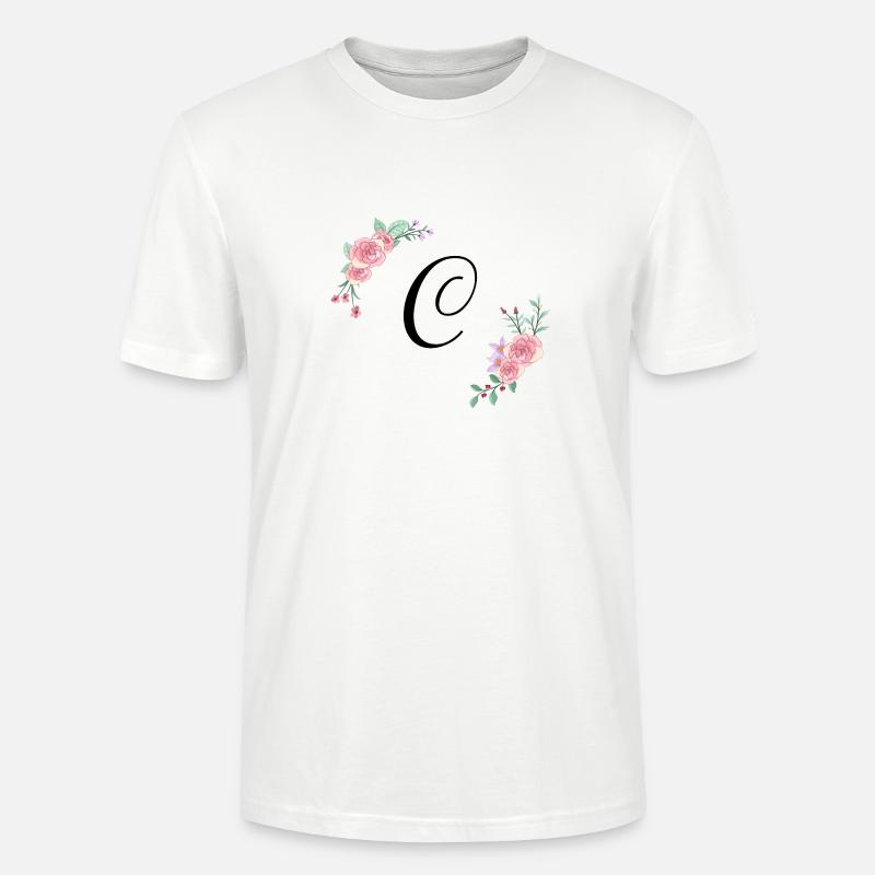 Rosa Blumenbuchstabe c - Stanley/Stella Unisex Bio-T-Shirt CRAFTER - Weiß