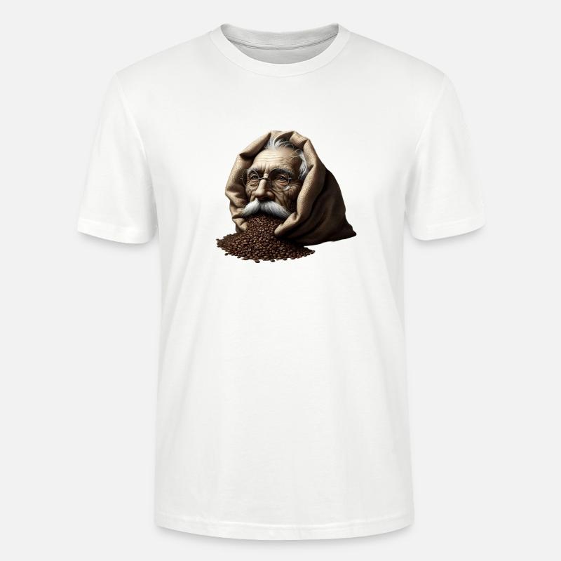 Mann in Kaffeebohnen - Stanley/Stella Unisex Bio-T-Shirt CRAFTER - Weiß