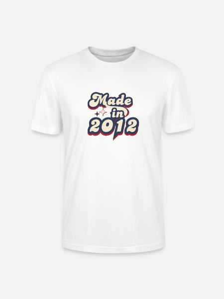 Made in 2012 retro - Stanley/Stella CRAFTER Unisex Organic T-Shirt - white