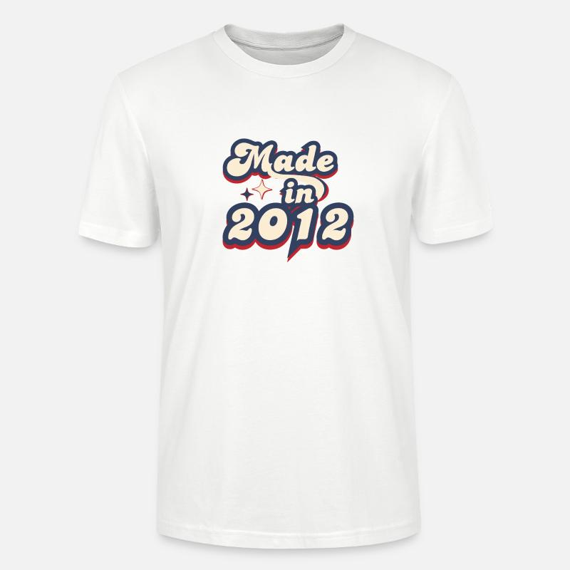 Made in 2012 retro - Stanley/Stella CRAFTER Unisex Organic T-Shirt - white