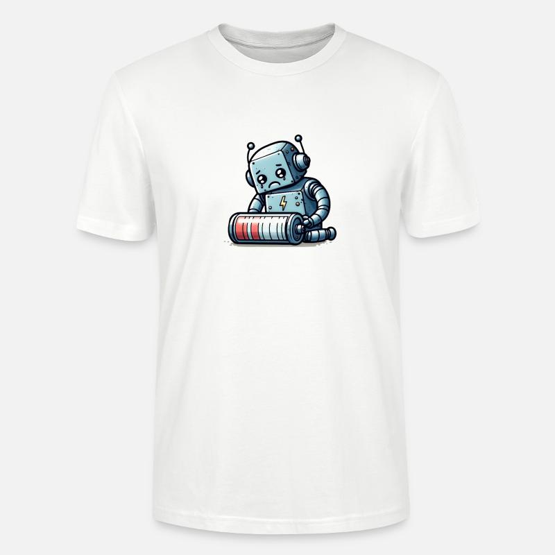 Robot Weak Battery Robo-Problems - T-shirt bio CRAFTER Stanley Stella Unisexe - blanc