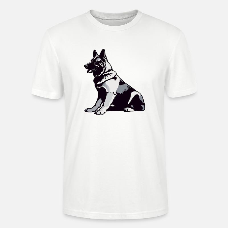 Sitting German Shepherd - Pet Sticker - Stanley/Stella Unisex Bio-T-Shirt CRAFTER - Weiß