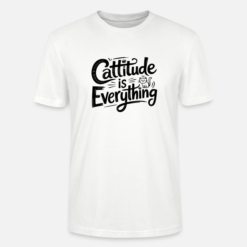 Cattitude is Everything - Stanley/Stella Unisex Bio-T-Shirt CRAFTER - Weiß