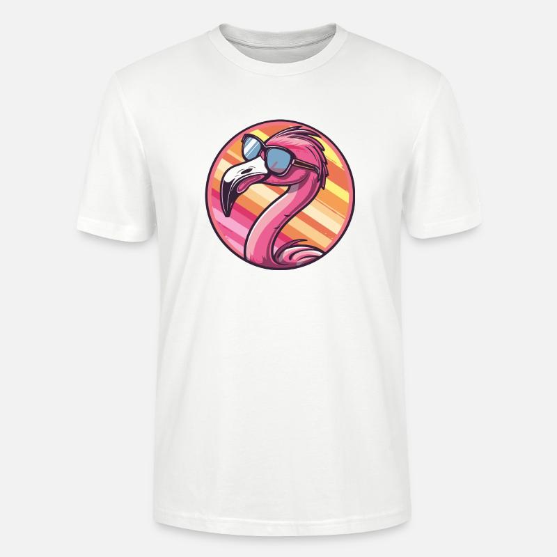 Flamingo Bande Dessinée Cool - T-shirt bio CRAFTER Stanley Stella Unisexe - blanc