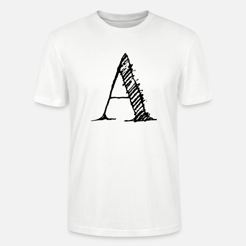 Buchstabe "A" Comic Schwarz - Stanley/Stella Unisex Bio-T-Shirt CRAFTER - Weiß