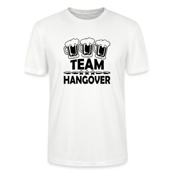 Alcool de l’équipe De la gueule de bois - T-shirt bio CRAFTER Stanley Stella Unisexe - blanc - Devant - Alina (178cm) & Michal (187cm)
