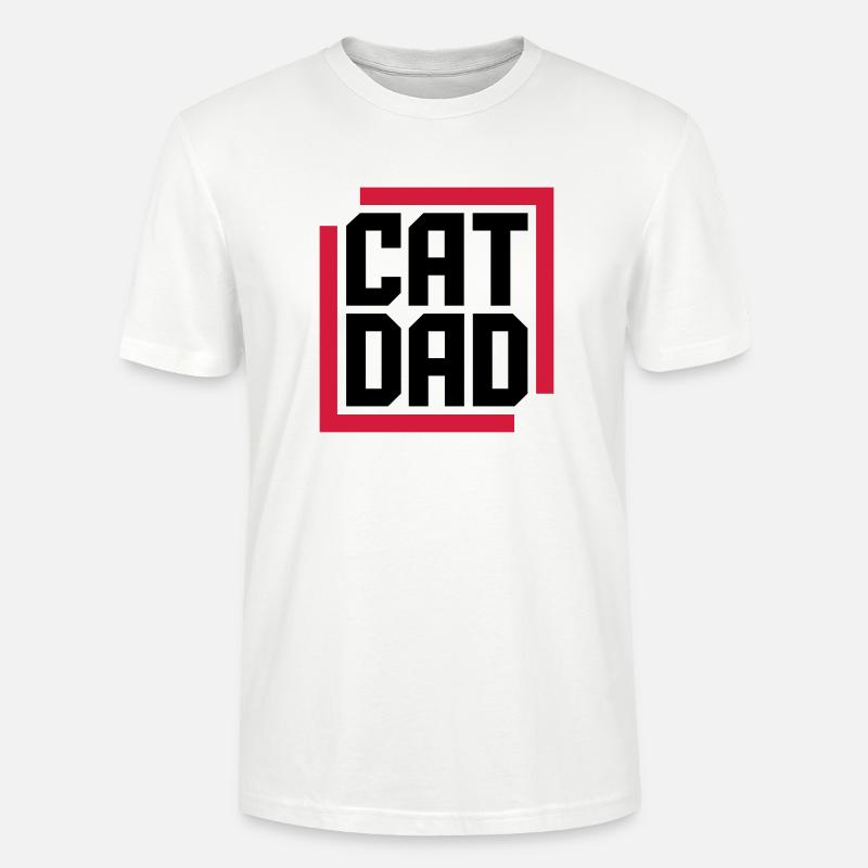 Conception du logo Cat Dad - T-shirt bio CRAFTER Stanley Stella Unisexe - blanc