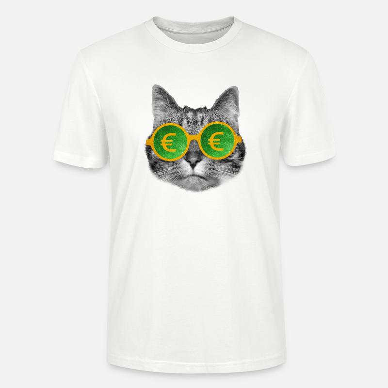 Lunettes d’argent pour chat - T-shirt bio CRAFTER Stanley Stella Unisexe - blanc