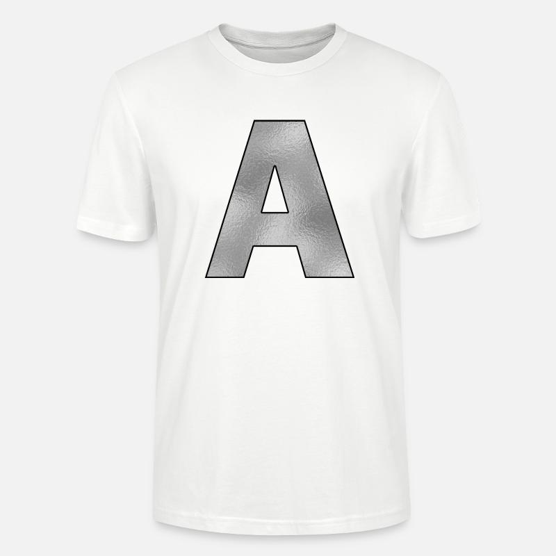 Buchstabe A Silber - Stanley/Stella Unisex Bio-T-Shirt CRAFTER - Weiß