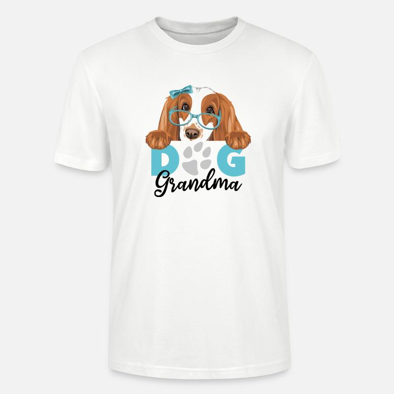 Peeking Cocker Spaniel Hund Oma - Stanley/Stella Unisex Bio-T-Shirt CRAFTER - Weiß