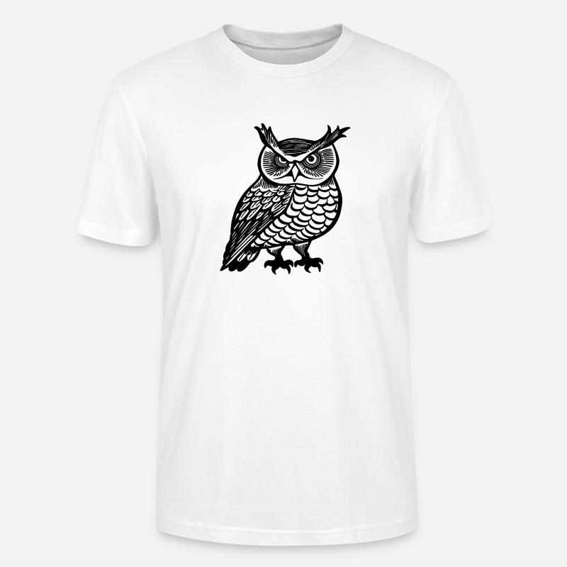 Eule Eulen Vogel - Stanley/Stella Unisex Bio-T-Shirt CRAFTER - Weiß