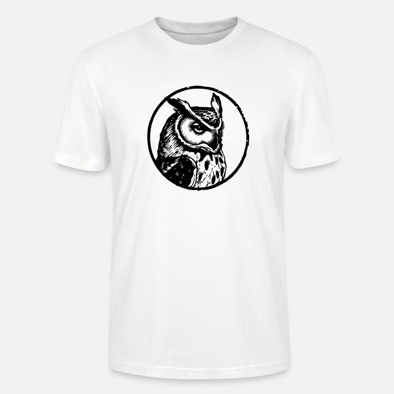 Eule Eulen Vogel - Stanley/Stella Unisex Bio-T-Shirt CRAFTER - Weiß