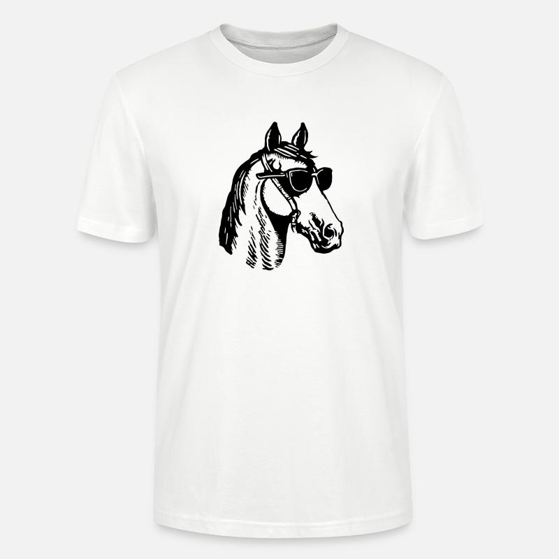 Cheval Chevaux Équitation Cavalier - T-shirt bio CRAFTER Stanley Stella Unisexe - blanc