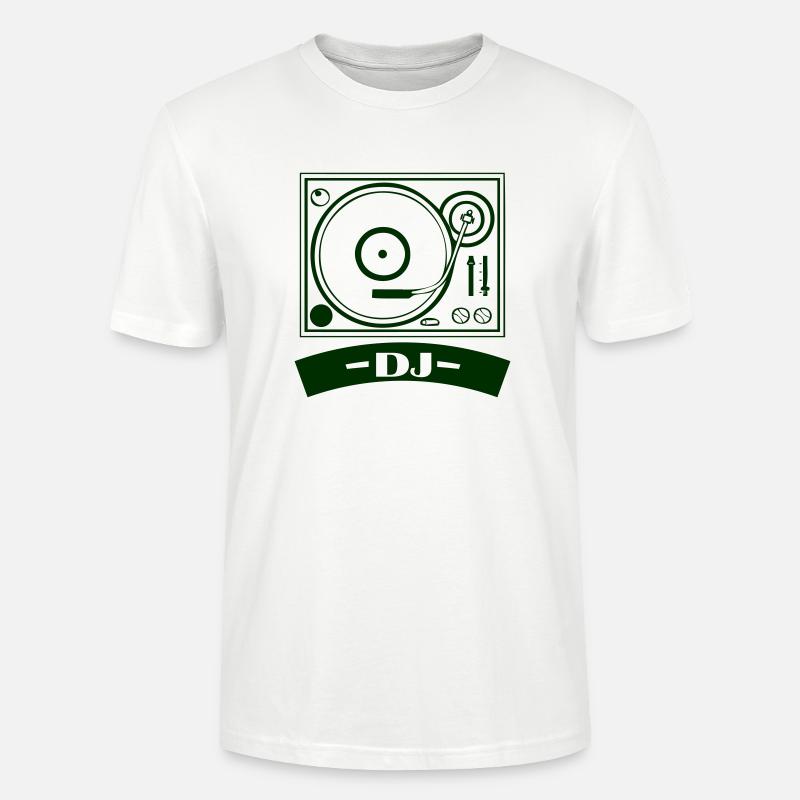 Turntable Dj - Stanley/Stella CRAFTER Unisex Organic T-Shirt - white