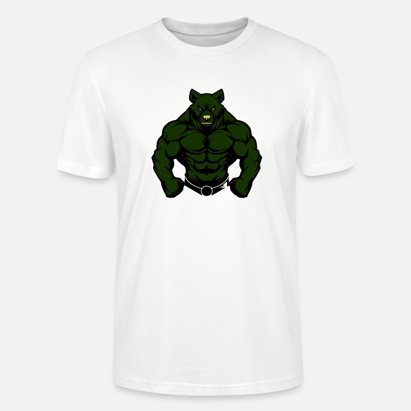 bär comic fit - Stanley/Stella Unisex Bio-T-Shirt CRAFTER - Weiß