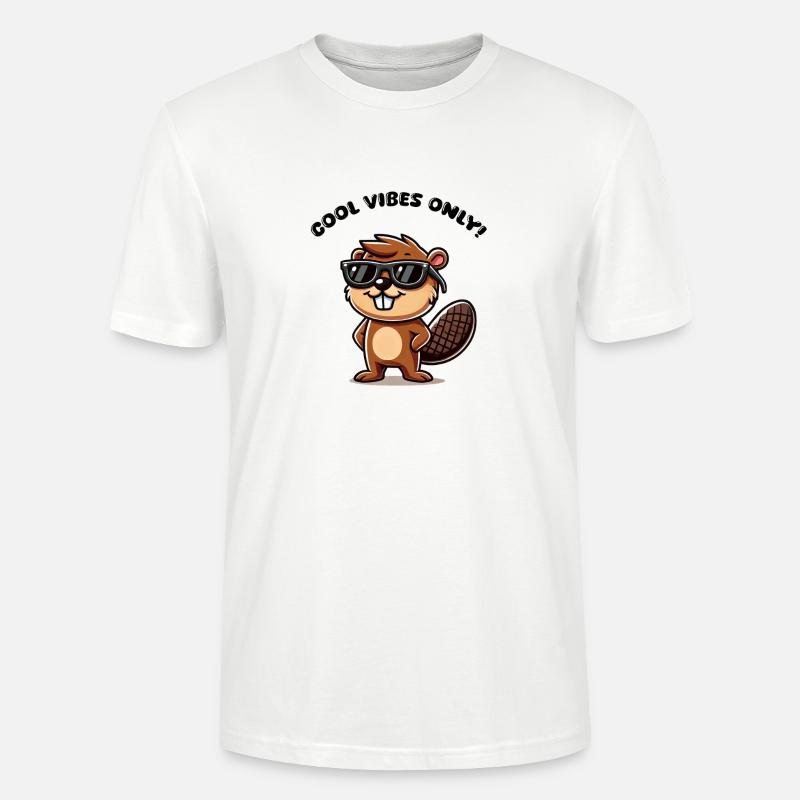 Lunettes de soleil Beaver Comic - T-shirt bio CRAFTER Stanley Stella Unisexe - blanc