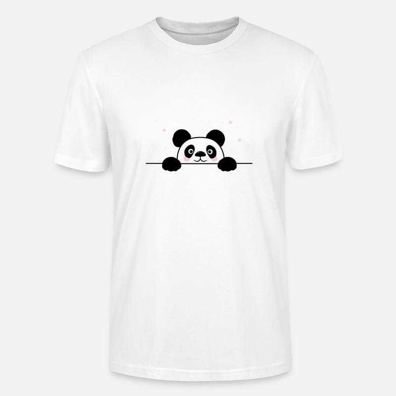 Lovable Panda mit Herzchen - Stanley/Stella Unisex Bio-T-Shirt CRAFTER - Weiß