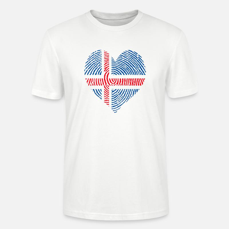 Norwegisches Herz - Stanley/Stella Unisex Bio-T-Shirt CRAFTER - Weiß