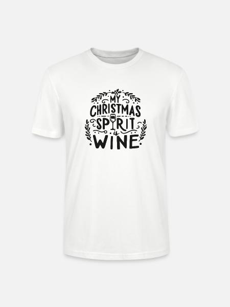 Mein Weihnachtsgeist ist Wein - Stanley/Stella Unisex Bio-T-Shirt CRAFTER - Weiß