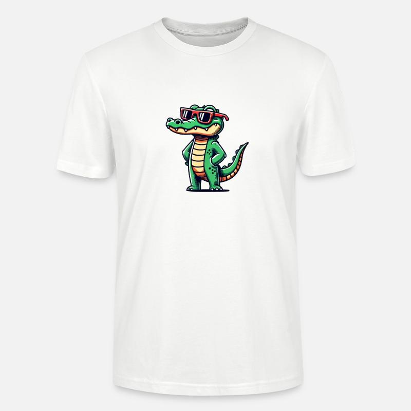 krokodil comic cool - Stanley/Stella Unisex Bio-T-Shirt CRAFTER - Weiß