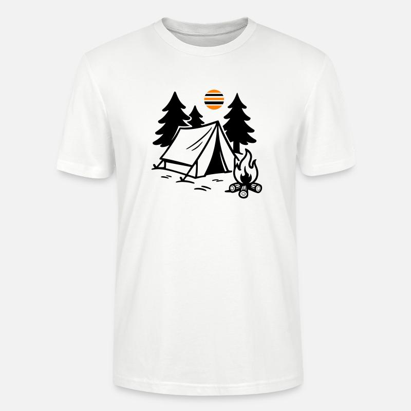 Zelt Lagerfeuer Camping - Stanley/Stella Unisex Bio-T-Shirt CRAFTER - Weiß