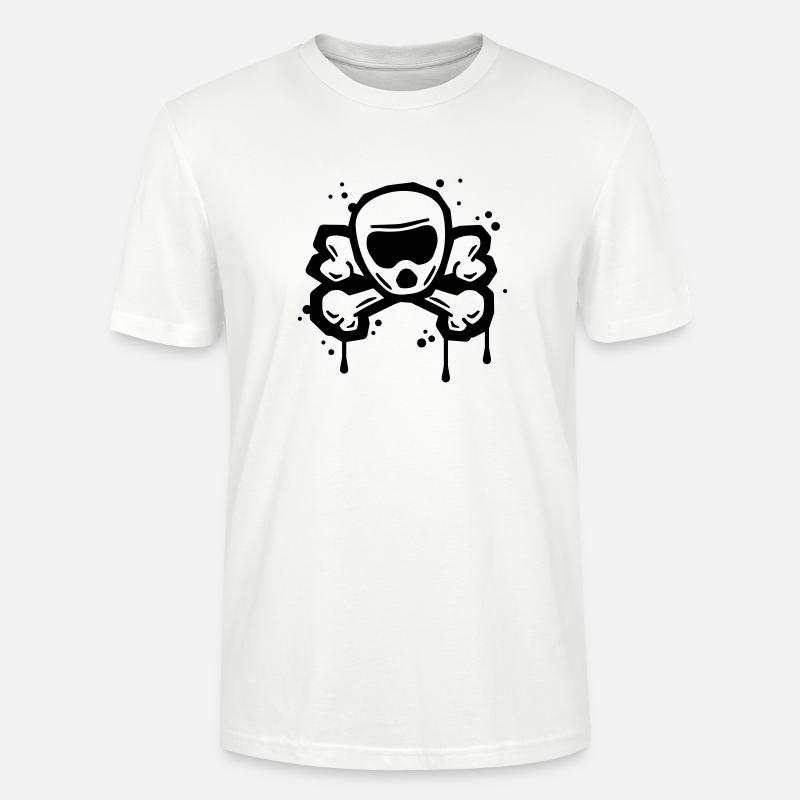 Downhill gekreuzten Knochen - Stanley/Stella Unisex Bio-T-Shirt CRAFTER - Weiß