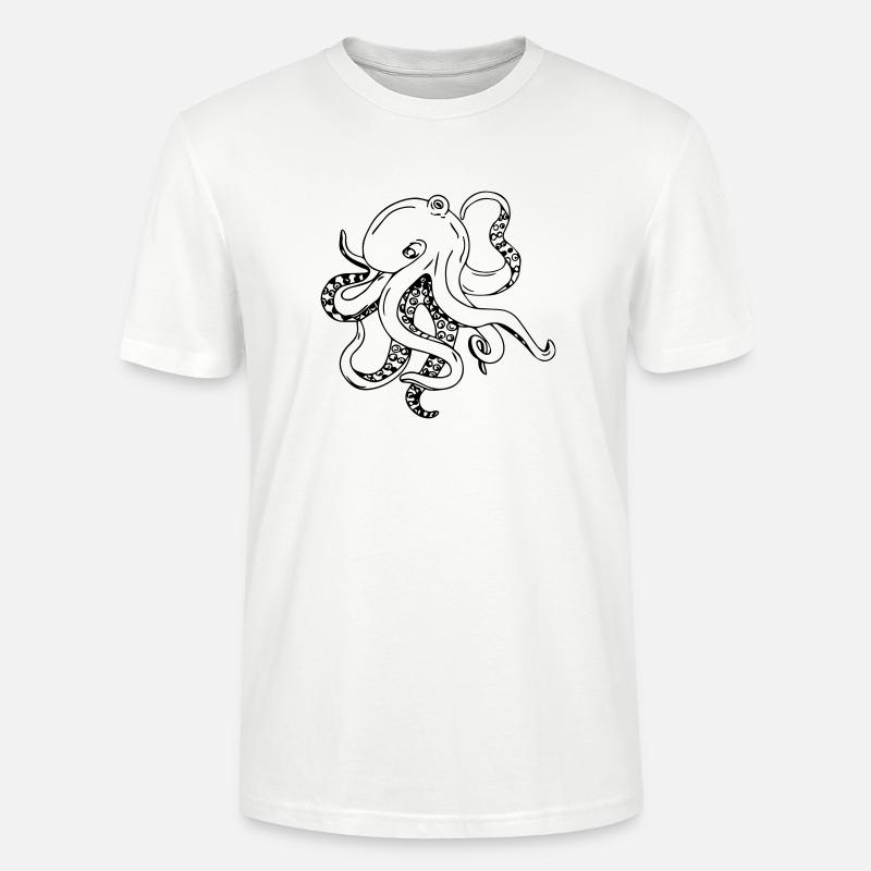 octopus_big - Stanley/Stella Unisex Bio-T-Shirt CRAFTER - Weiß