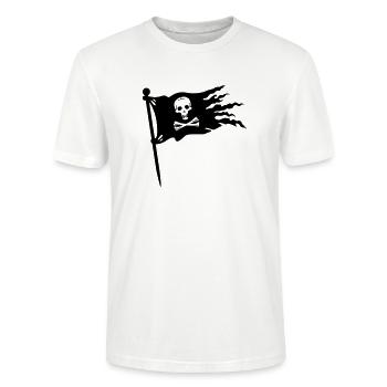 Piraten Flagge - Stanley/Stella Unisex Bio-T-Shirt CRAFTER - Weiß - Vorne - Alina (178cm) & Michal (187cm)