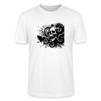Crâne de Kraken gothique - T-shirt bio CRAFTER Stanley Stella Unisexe - blanc - Devant - Alina (178cm) & Michal (187cm)