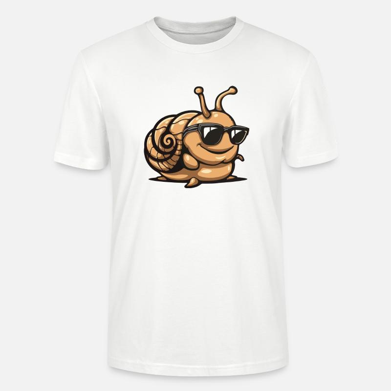 Escargot Bande Dessinée Cool - T-shirt bio CRAFTER Stanley Stella Unisexe - blanc