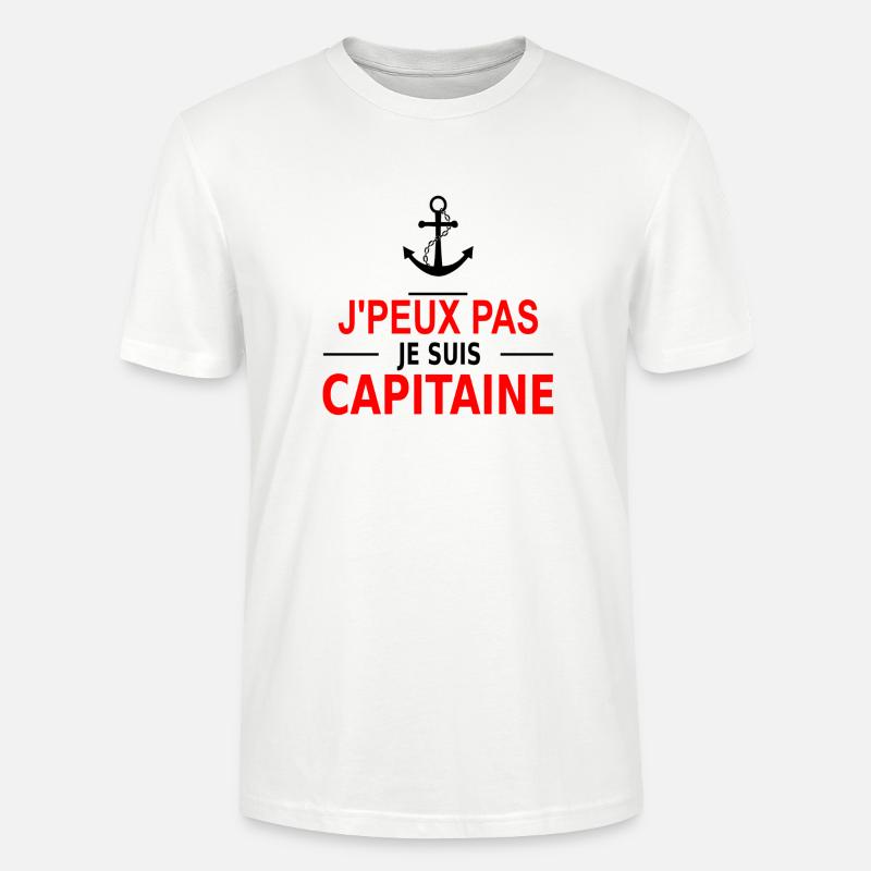 j'peux pas je suis capitaine - T-shirt bio CRAFTER Stanley Stella Unisexe - blanc