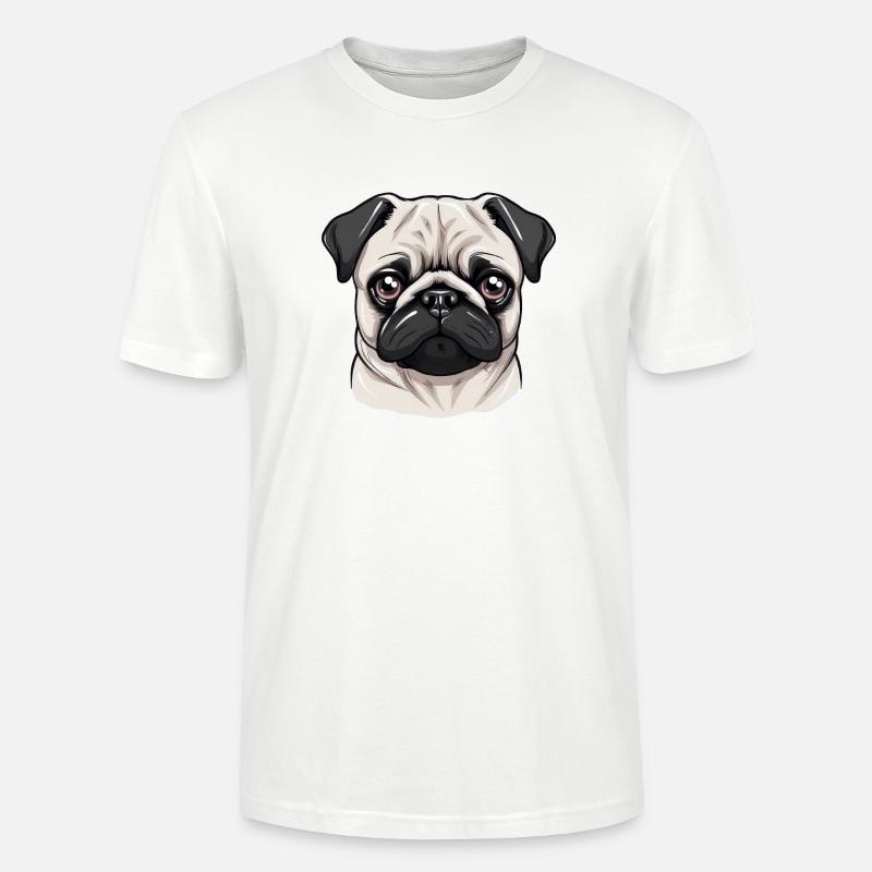 Mops - Stanley/Stella Unisex Bio-T-Shirt CRAFTER - Weiß