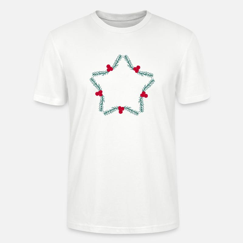 Weihnachtskranz in Sternform - Stanley/Stella Unisex Bio-T-Shirt CRAFTER - Weiß