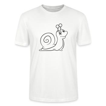 Escargot drôle enfants - T-shirt bio CRAFTER Stanley Stella Unisexe - blanc - Devant - Alina (178cm) & Michal (187cm)