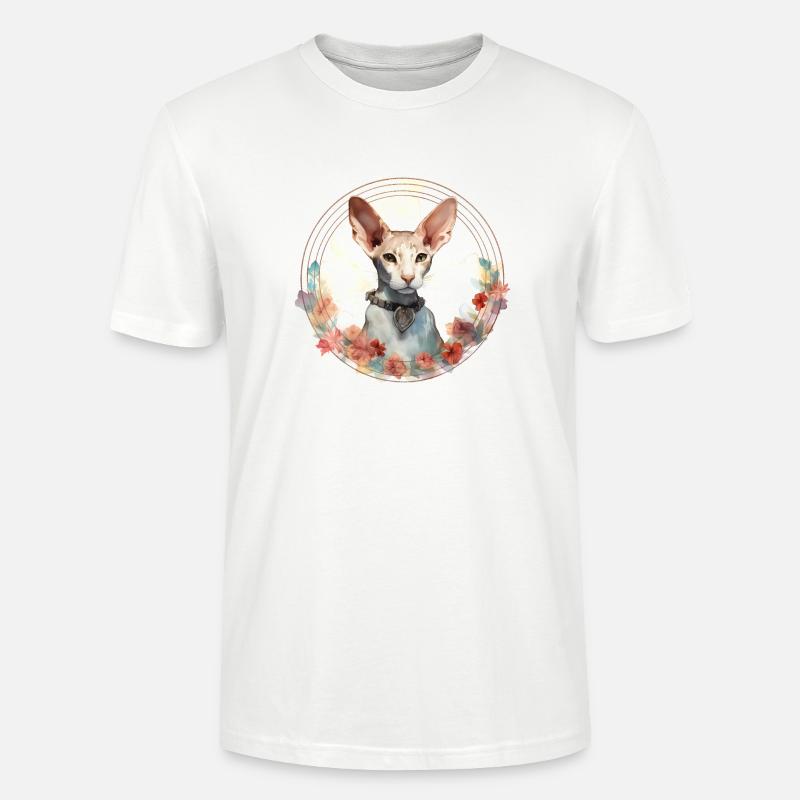 Cornish Rex Cat Boho Style, Koty miłosne - Ekologiczna koszulka typu unisex Stanley/Stella CRAFTER - biały