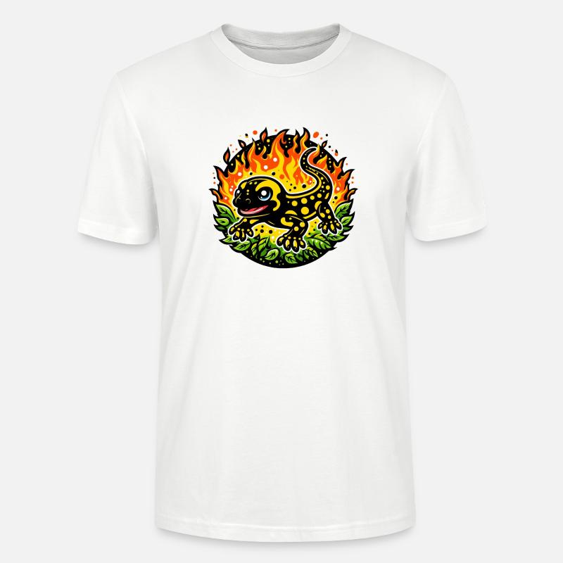 Salamandre de feu - T-shirt bio CRAFTER Stanley Stella Unisexe - blanc