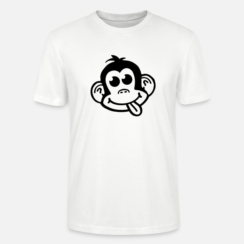 affe_crazy_smiley_a1 - Stanley/Stella Unisex Bio-T-Shirt CRAFTER - Weiß