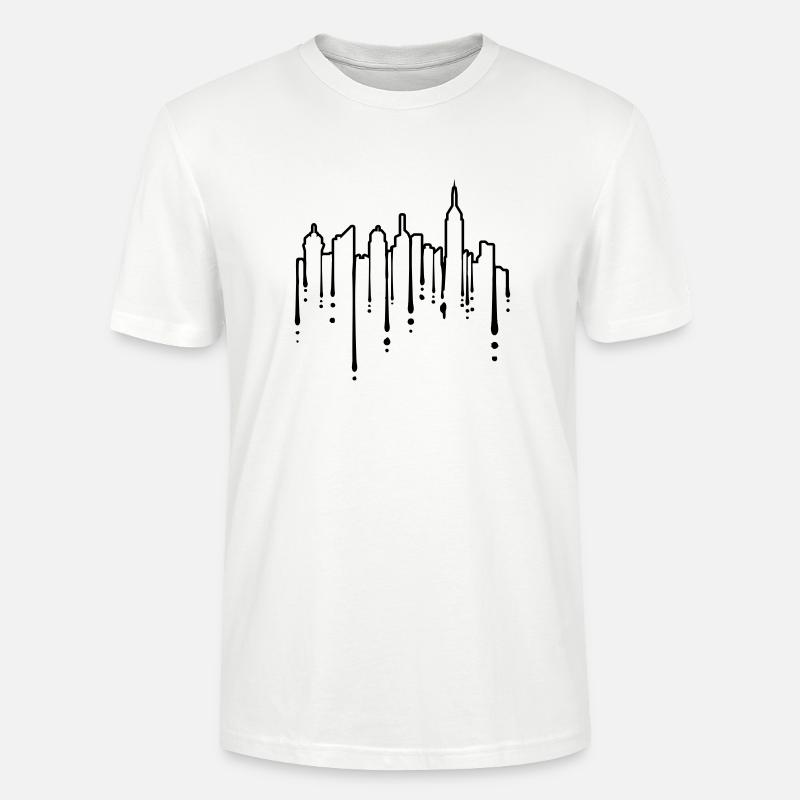 Silhouette Graffiti Hochhäuser - Stanley/Stella Unisex Bio-T-Shirt CRAFTER - Weiß